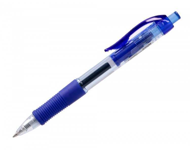 Boligrafo q-connect sigma retractil con sujecion de caucho tinta gel 0,5 mm color azul