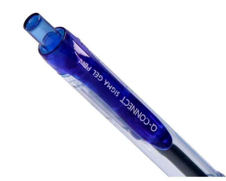Boligrafo q-connect sigma retractil con sujecion de caucho tinta gel 0,5 mm color azul