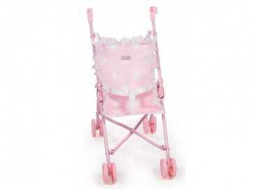 Silla pequeña de paseo para muñecas carlota color rosa 550x270x410 mm