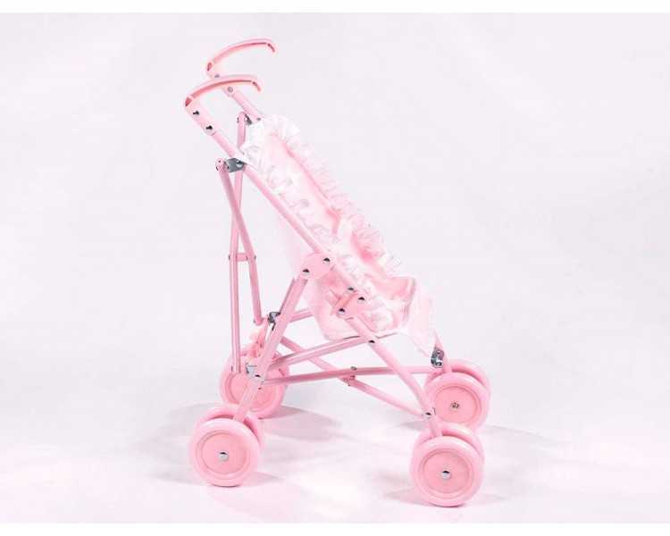 Silla pequeña de paseo para muñecas carlota color rosa 550x270x410 mm