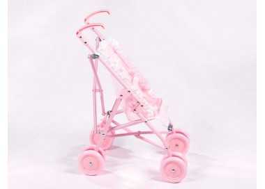 Silla pequeña de paseo para muñecas carlota color rosa 550x270x410 mm