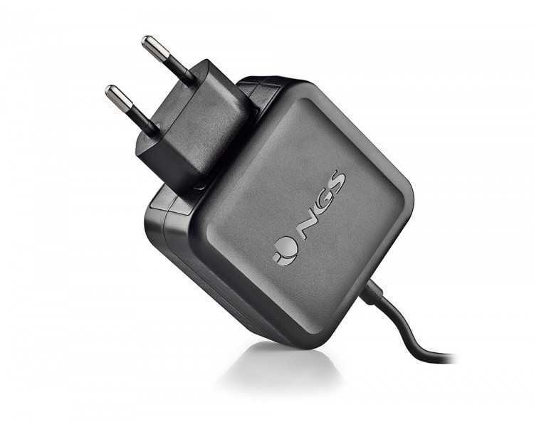Cargador universal ngs de pared para portatil 45w tipo c 5v/9v/12v/15v-3a 20v/2,25a