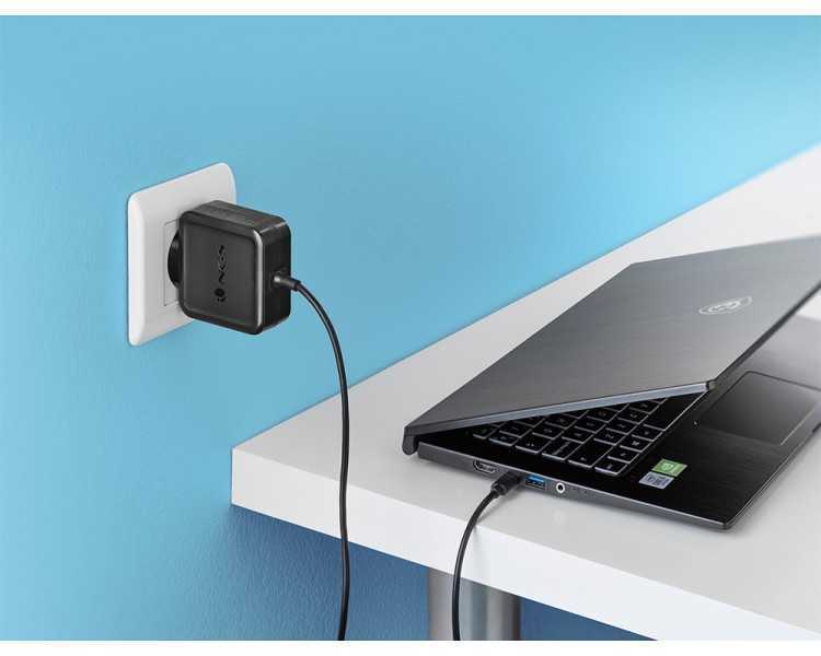 Cargador universal ngs de pared para portatil 45w tipo c 5v/9v/12v/15v-3a 20v/2,25a