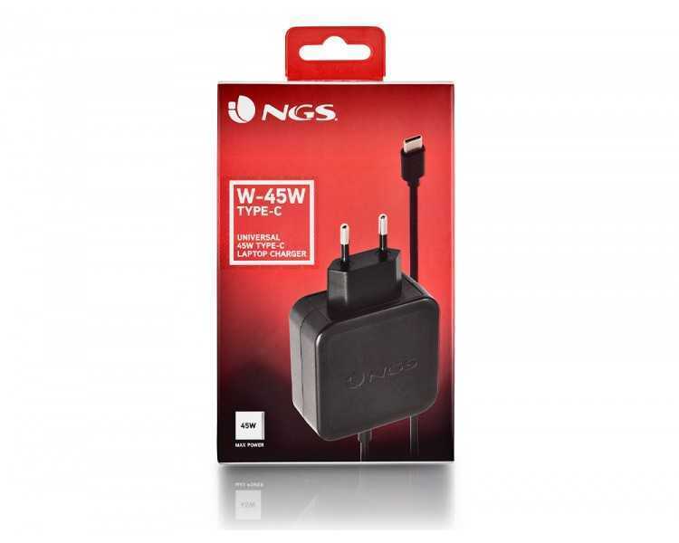 Cargador universal ngs de pared para portatil 45w tipo c 5v/9v/12v/15v-3a 20v/2,25a