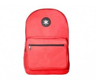 Cartera antartik mochila con asa y bolsillo frontal concremallera color rojo 320x140x430 mm