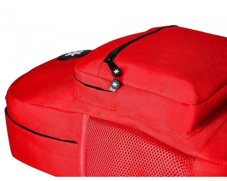 Cartera antartik mochila con asa y bolsillo frontal concremallera color rojo 320x140x430 mm