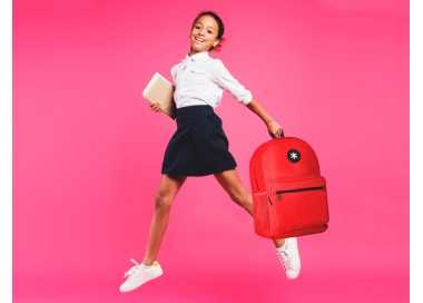Cartera antartik mochila con asa y bolsillo frontal concremallera color rojo 320x140x430 mm