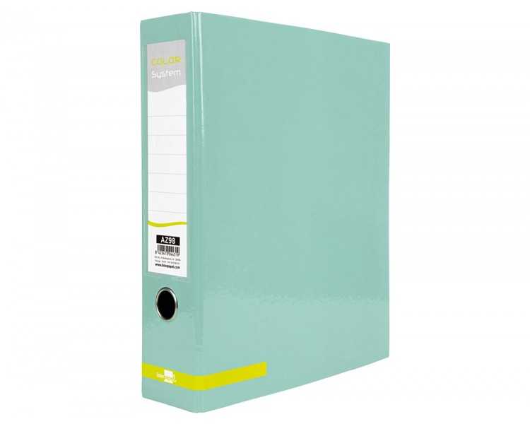 Archivador de palanca liderpapel a4 color system forrado sin rado lomo 80 mm menta compresor metalico