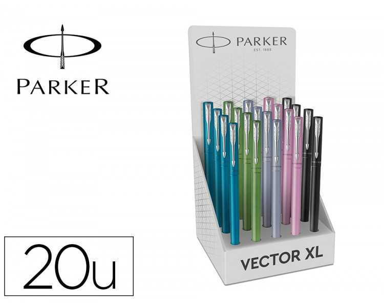 Pluma parker vector xl plumin f expositor de 20 unidades colores surtidos