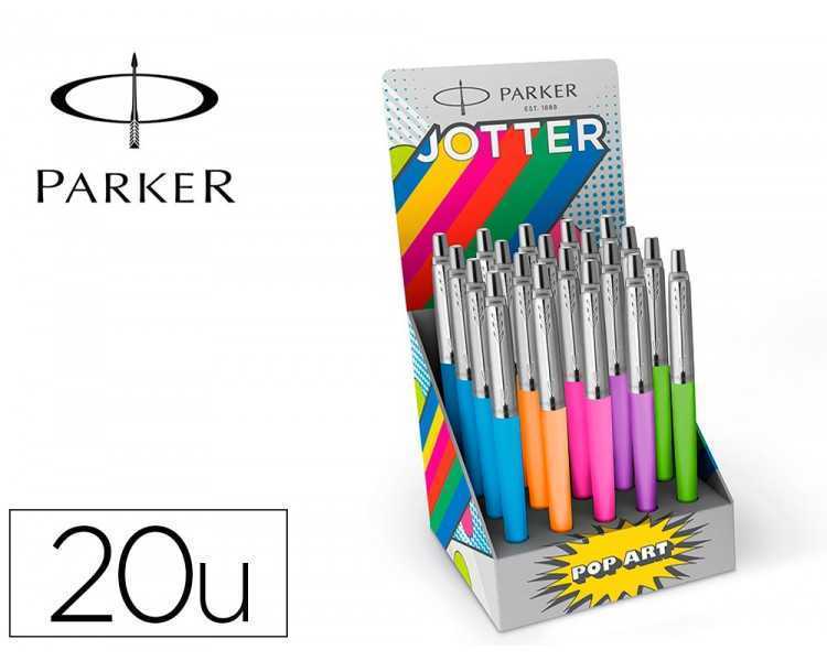 Boligrafo parker jotter originals pop art edicion especial expositor de 20 unidades colores surtidos