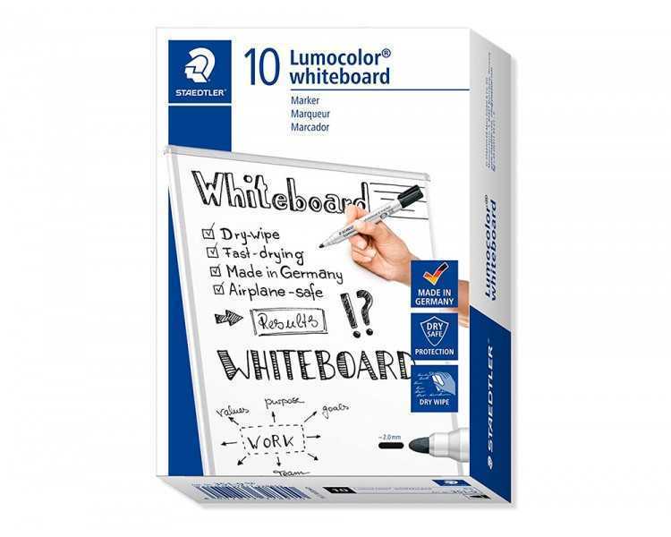 Rotulador staedtler lumocolor 351 para pizarra blanca punta redonda 2 mm recargable color negro