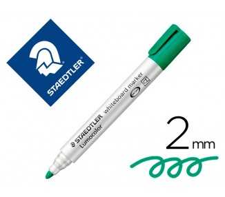 Rotulador staedtler lumocolor 351 para pizarra blanca punta redonda 2 mm recargable color verde claro