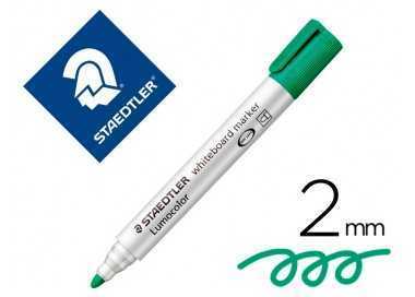 Rotulador staedtler lumocolor 351 para pizarra blanca punta redonda 2 mm recargable color verde claro