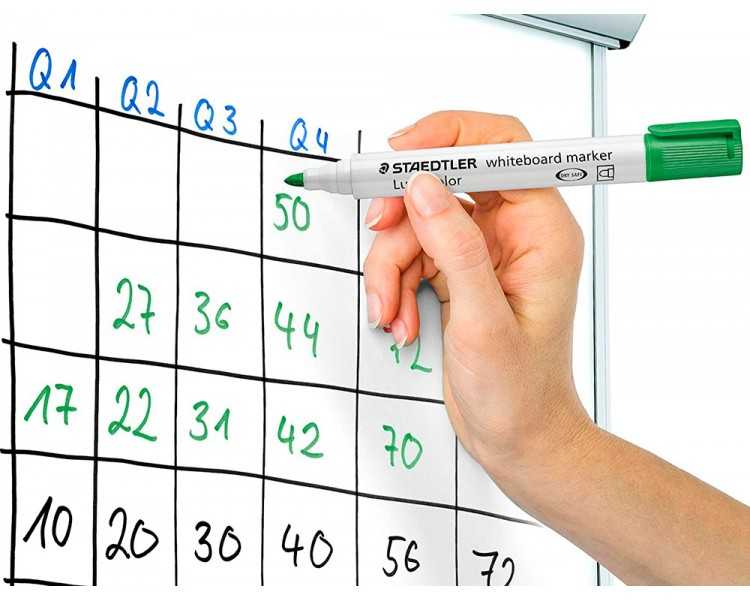Rotulador staedtler lumocolor 351 para pizarra blanca punta redonda 2 mm recargable color verde claro