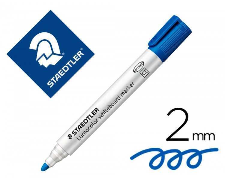 Rotulador staedtler lumocolor 351 para pizarra blanca punta redonda 2 mm recargable color azul