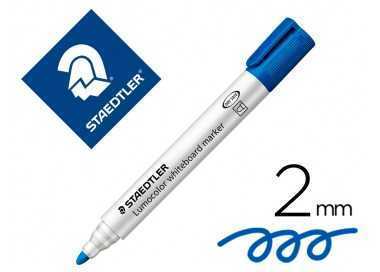 Rotulador staedtler lumocolor 351 para pizarra blanca punta redonda 2 mm recargable color azul