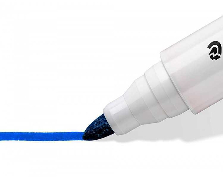 Rotulador staedtler lumocolor 351 para pizarra blanca punta redonda 2 mm recargable color azul