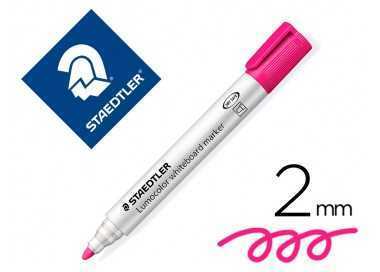 Rotulador staedtler lumocolor 351 para pizarra blanca punta redonda 2 mm recargable color rosa
