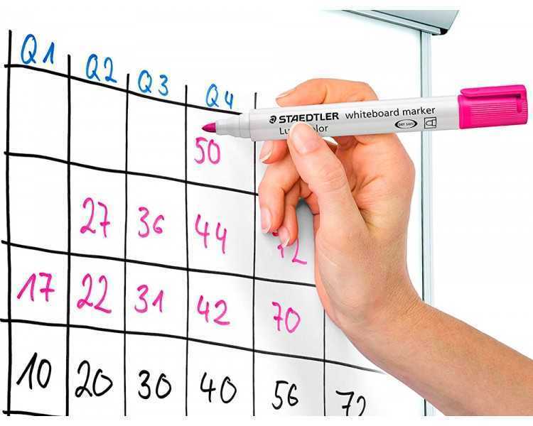 Rotulador staedtler lumocolor 351 para pizarra blanca punta redonda 2 mm recargable color rosa