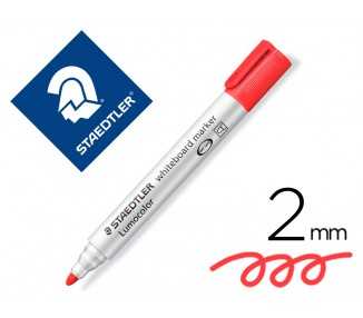 Rotulador staedtler lumocolor 351 para pizarra blanca punta redonda 2 mm recargable color rojo