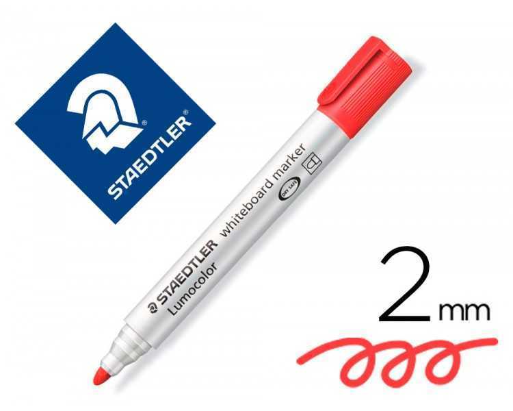Rotulador staedtler lumocolor 351 para pizarra blanca punta redonda 2 mm recargable color rojo