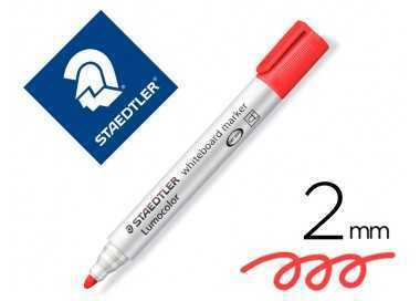 Rotulador staedtler lumocolor 351 para pizarra blanca punta redonda 2 mm recargable color rojo