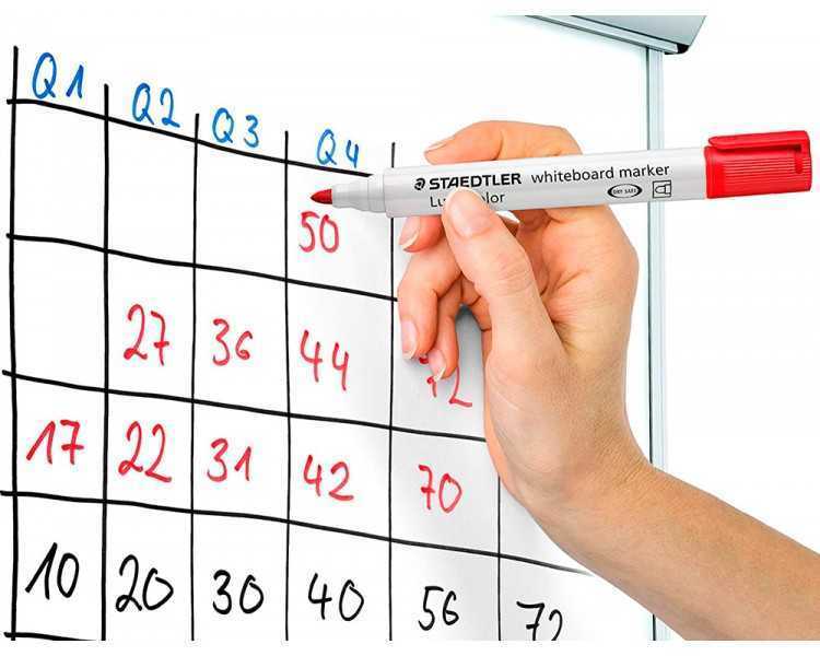 Rotulador staedtler lumocolor 351 para pizarra blanca punta redonda 2 mm recargable color rojo