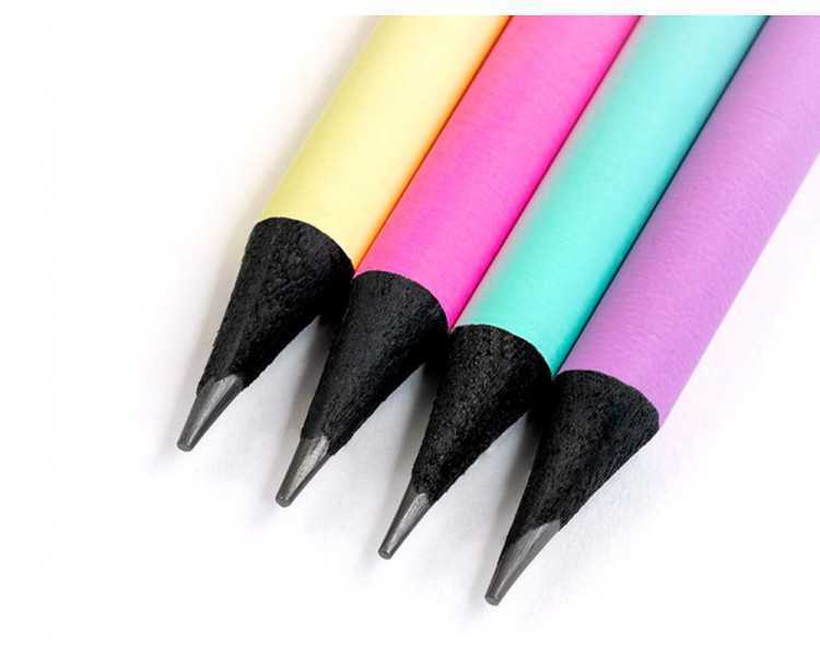Lapices de grafito milan sunset hb madera negra de tilo con goma de borrar colores surtidos