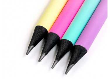 Lapices de grafito milan sunset hb madera negra de tilo con goma de borrar colores surtidos
