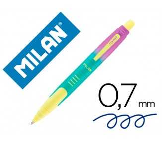 Boligrafo milan compact sunset retractil tinta azul punta 1 mm colores surtidos