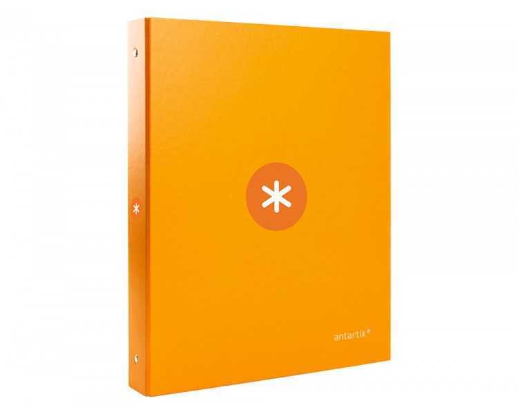 Carpeta antartik a4 forrada 4 anillas 25 mm redondas color mostaza