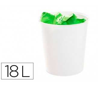 Papelera plastico archivo 2000 ecogreen 100% reciclada 18 litros color blanco pastel