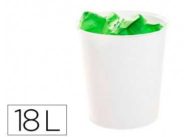 Papelera plastico archivo 2000 ecogreen 100% reciclada 18 litros color blanco pastel