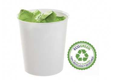 Papelera plastico archivo 2000 ecogreen 100% reciclada 18 litros color blanco pastel Papelera plastico archivo 2000 ecogreen 100% reciclada 18 litros color blanco pastel