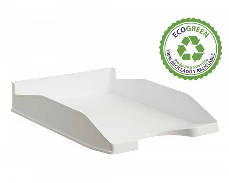 Bandeja sobremesa archivo 2000 ecogreen plastico 100% reciclado apilable formatos din a4 y folio color blanco