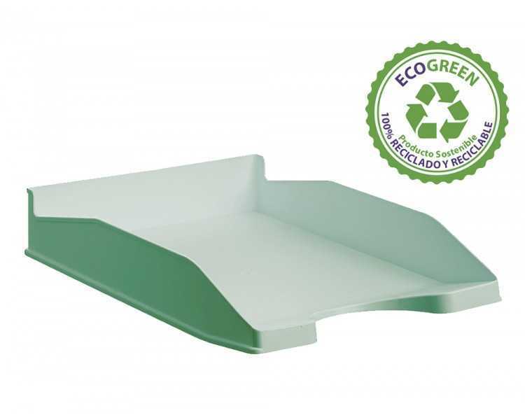 Bandeja sobremesa archivo 2000 ecogreen plastico 100% reciclado apilable formatos din a4 y folio color verde