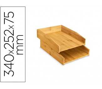 Bandeja sobremesa cep silva bambu lote de 2 unidades 340x252x75 mm