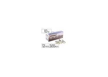 Cinta dymo aluminio con adhesivo 12mm x 3,65mt para rotuladora industrial m1011 caja de 100 unidades