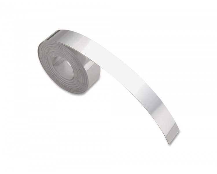 Cinta dymo aluminio con adhesivo 12mm x 3,65mt para rotuladora industrial m1011 caja de 100 unidades