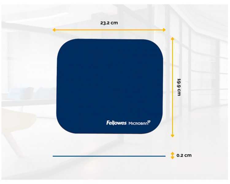 Alfombrilla para raton fellowes con proteccion microban color azul 226x192x3 mm