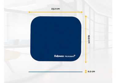 Alfombrilla para raton fellowes con proteccion microban color azul 226x192x3 mm