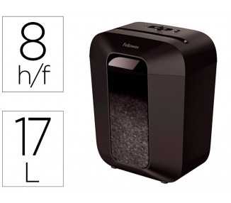 Destructora de documentos fellowes lx-41 capacidad 8h seguridad p4 destruye grapas clips y tarjeta papelera 17 l
