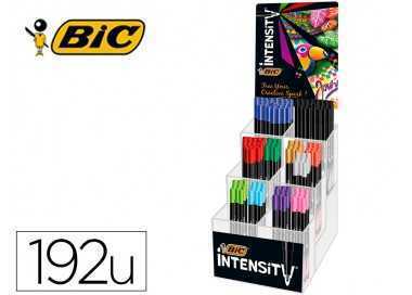 Rotulador bic intensity fine punta de fibra 0,4 mm expositor 192 unidades colores surtidos 160x130x345 mm