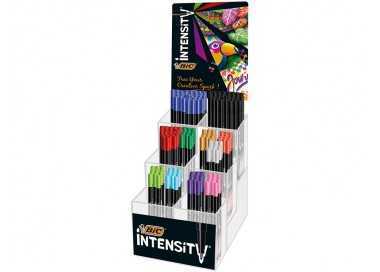 Rotulador bic intensity fine punta de fibra 0,4 mm expositor 192 unidades colores surtidos 160x130x345 mm