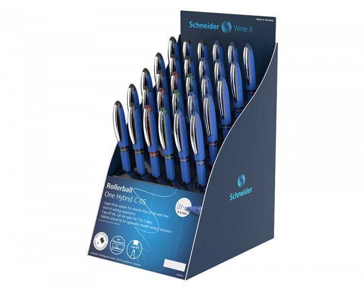 Roller schneider one hybrid punta conica 0,5 mm expositor de 30 unidades colores surtidos 168x315x218 mm