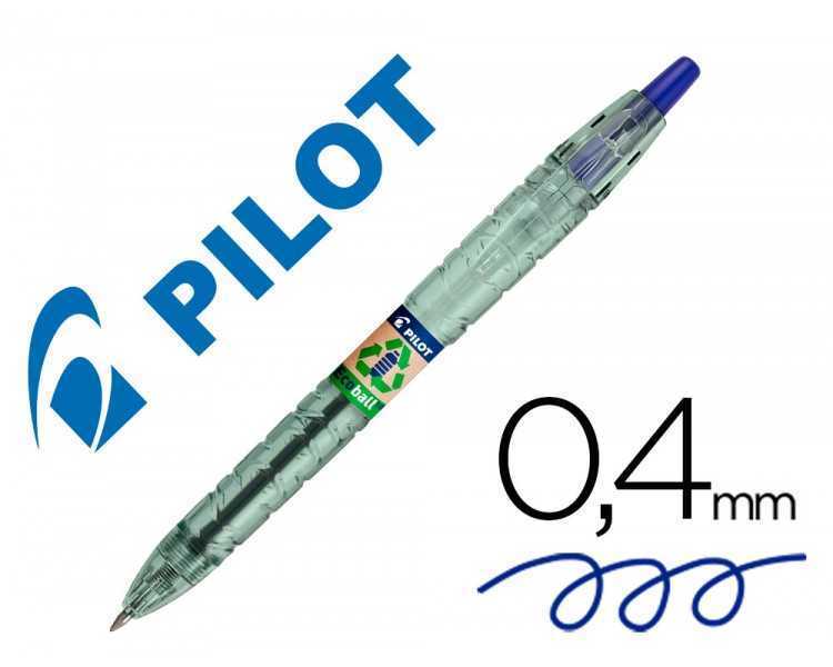 Boligrafo pilot ecoball plastico reciclado tinta aceite punta de bola 1 mm color azul