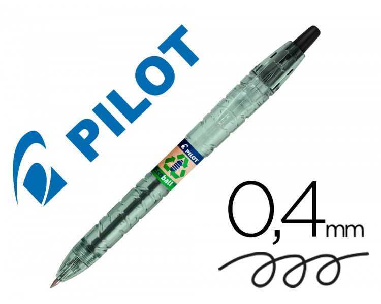 Boligrafo pilot ecoball plastico reciclado tinta aceite punta de bola 1 mm color negro