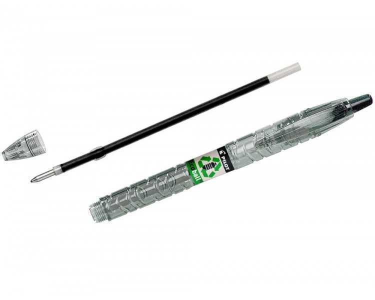 Boligrafo pilot ecoball plastico reciclado tinta aceite punta de bola 1 mm color negro