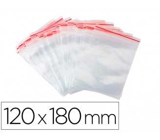 Bolsa plastico autocierre q-connect 120x180 mm paquete de 100 unidades