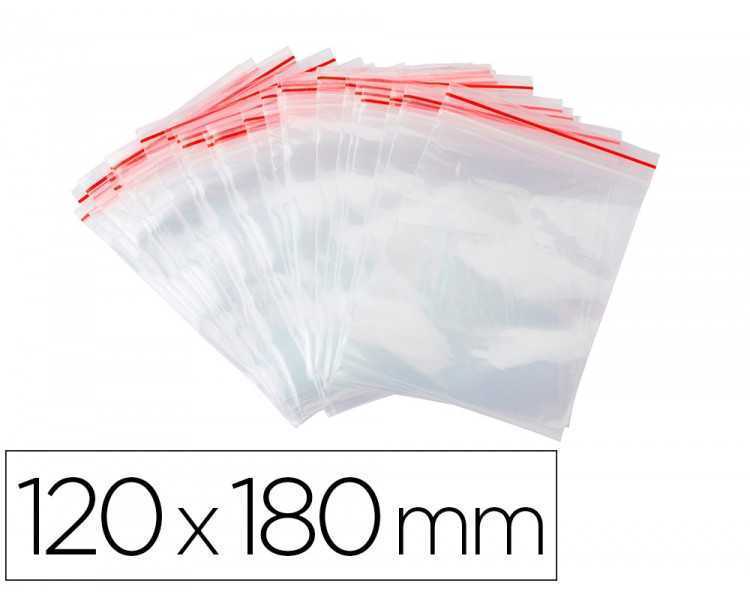 Bolsa plastico autocierre q-connect 120x180 mm paquete de 100 unidades